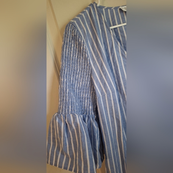 Label Striped Wrap Ruffle Womens Minidress Sz 4 Crusie Formal Summer Church - Picture 5 of 10